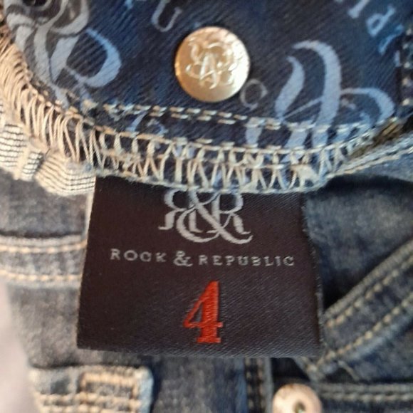 Rock & Republic Kendall Western Straight Leg Jeans Sz 4 – Dark Wash Mid Rise - Picture 10 of 10